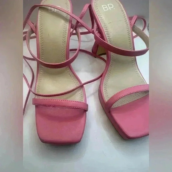 BP Women's Pink Punch Netta Flared Heel Platform Sandals Size 9 - Picture 4 of 7